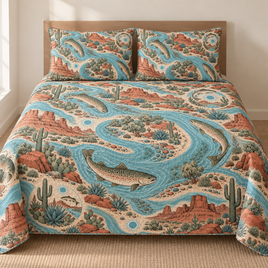 Desert River Trout Trail Bedding Set