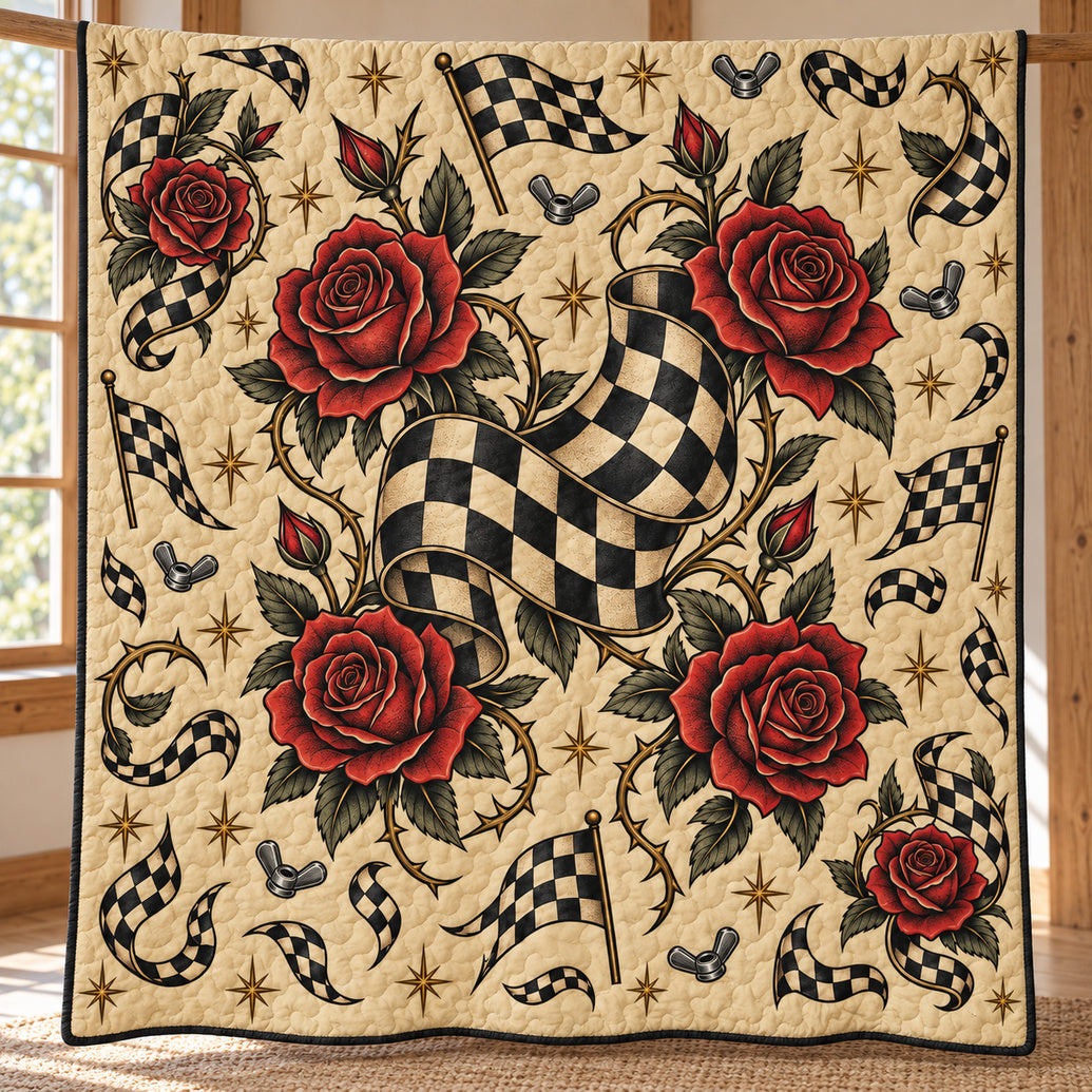 Rose Flag Victory Lap Quilt Blanket
