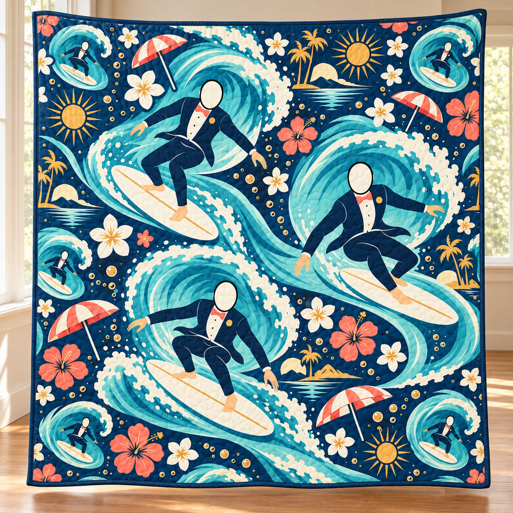 Pacific Groom Breaks Bedroom Quilt Blanket