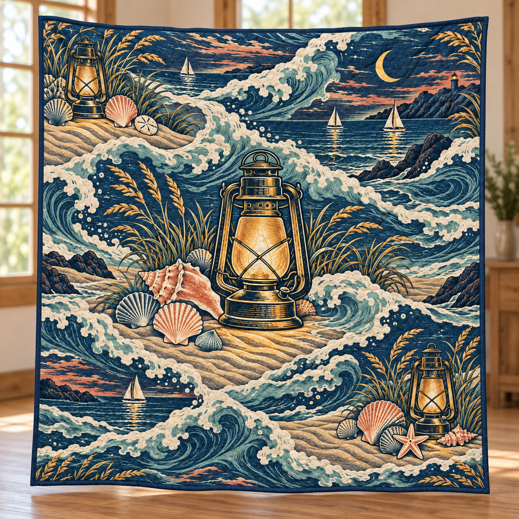 Tidepool Lantern Evening Quilt Blanket