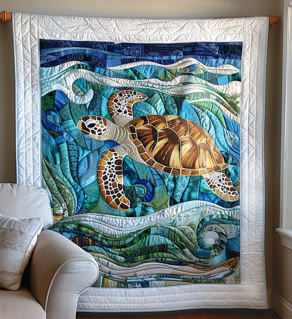 Ocean Breeze Quilted Blanket - Throw (55" x 60")