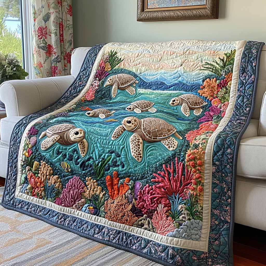 Ocean Bloom Quilted Blanket - Baby (30" x 40") - Pack 1