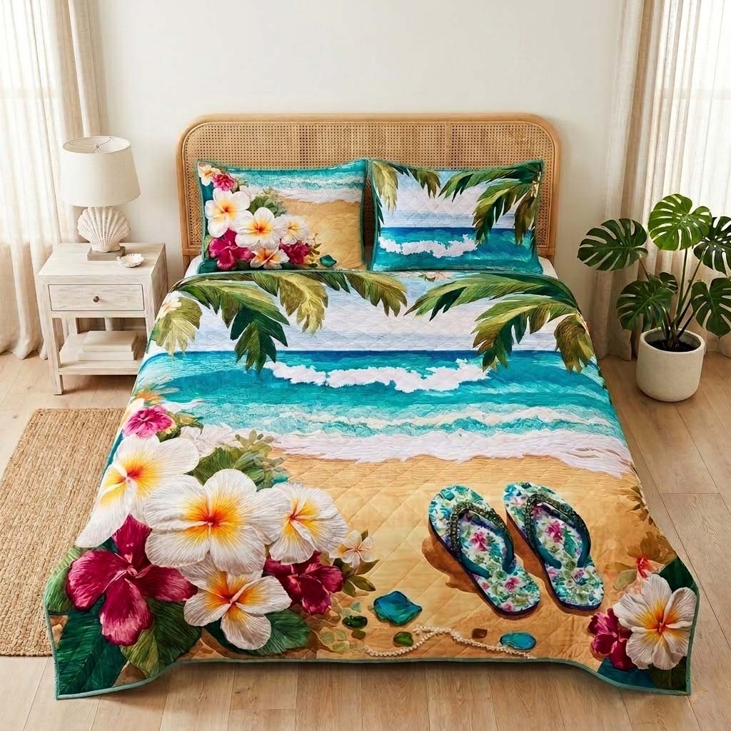 Ocean Breeze 3-Piece Quilted Bedding Set - Single (59" x 70")
