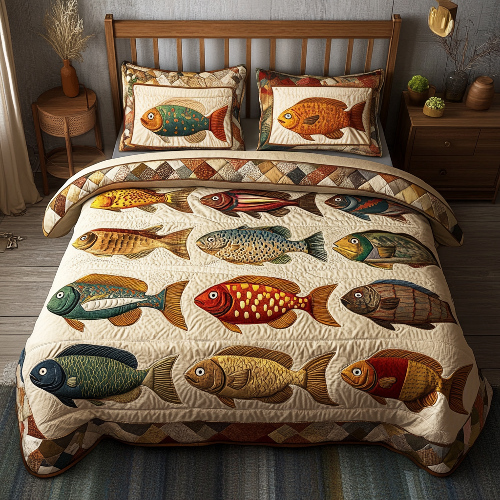 Ocean Breeze 3-Piece Quilted Bedding Set - Single (59" x 70")