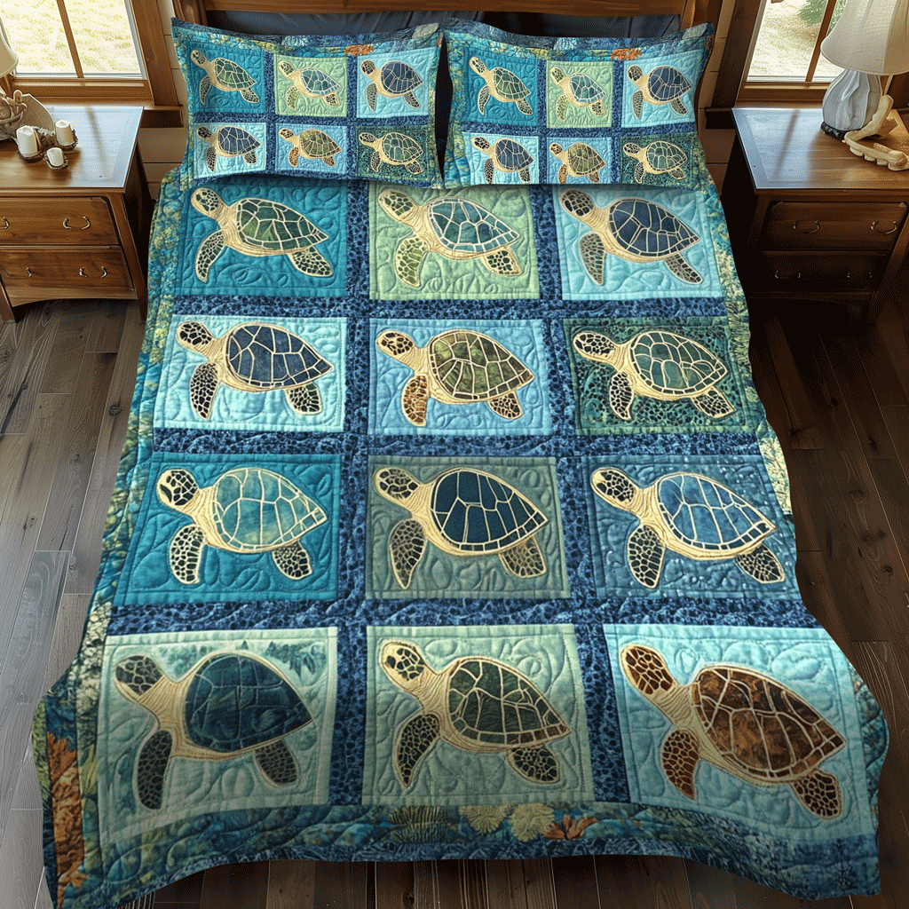 Ocean Breeze 3-Piece Quilted Bedding Set - Single (59" x 70")