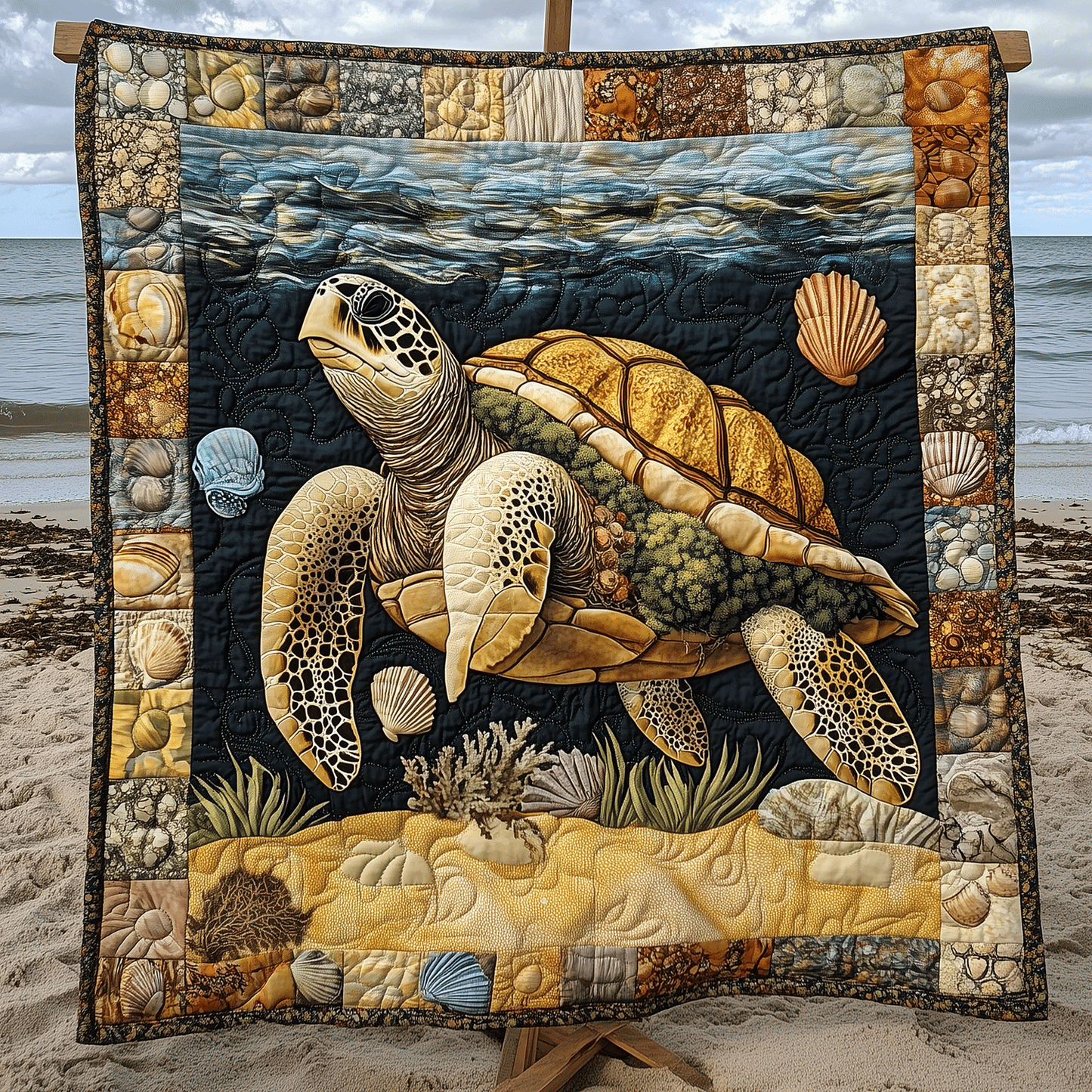 Ocean Breeze Quilted Blanket - Throw (55" x 60")