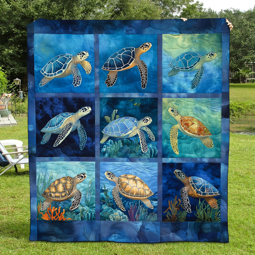 Ocean Breeze Quilted Blanket - Throw (55" x 60")