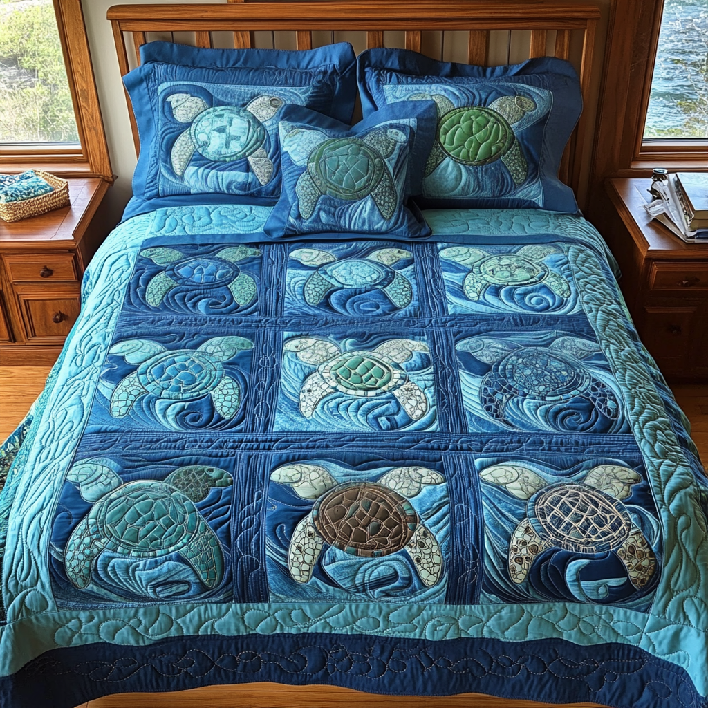 Ocean Dreams Quilted Bedding Set - Single (59" x 70")