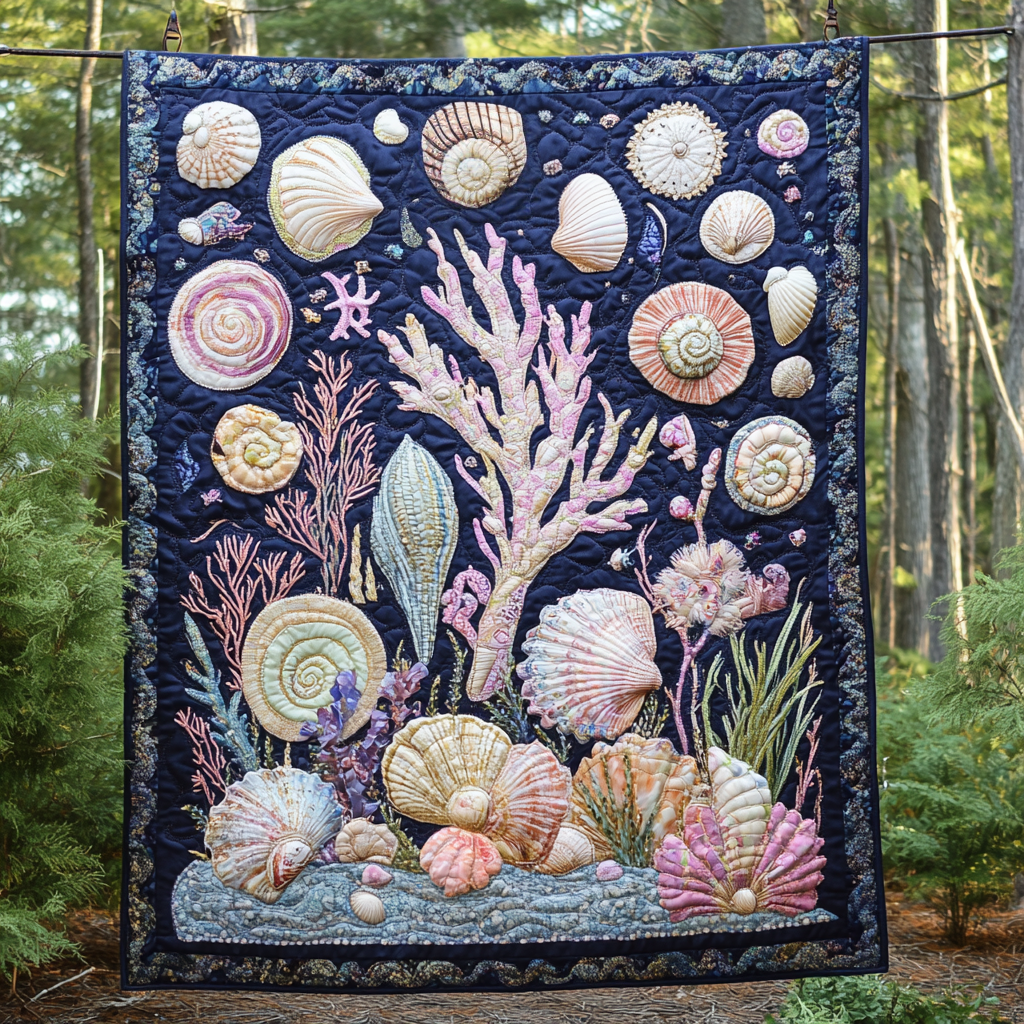 Ocean Treasures Quilted Blanket - Throw (55" x 60")