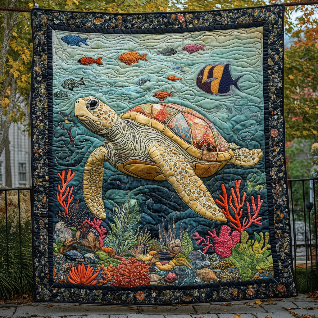 Ocean Wanderer Quilted Blanket - Throw (55" x 60")