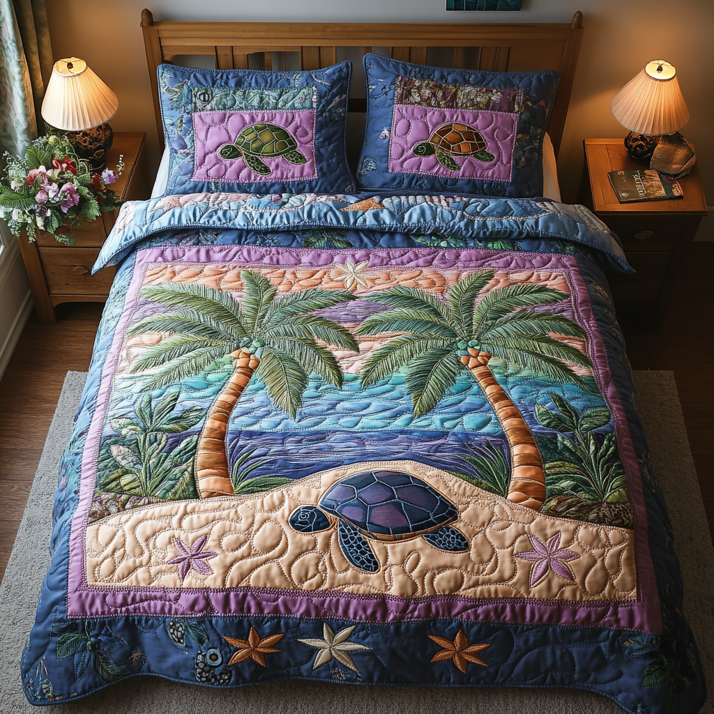 Ocean Whisper Quilted Bedding Set - Single (59" x 70")
