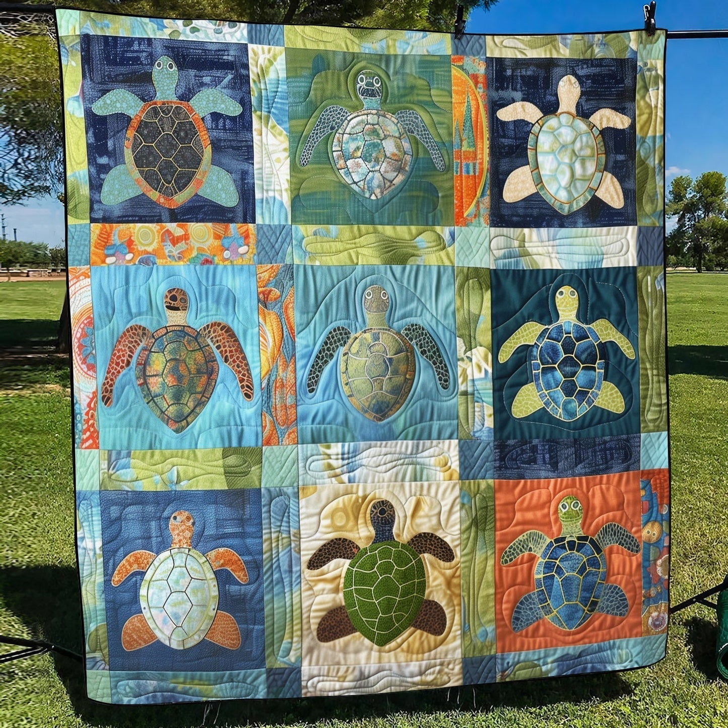 Ocean Whisper Quilted Blanket - Throw (55" x 60")