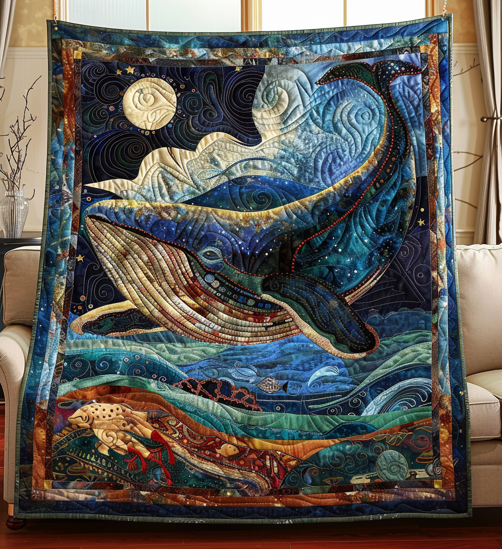 Ocean's Grace Quilted Blanket - Throw (55" x 60")