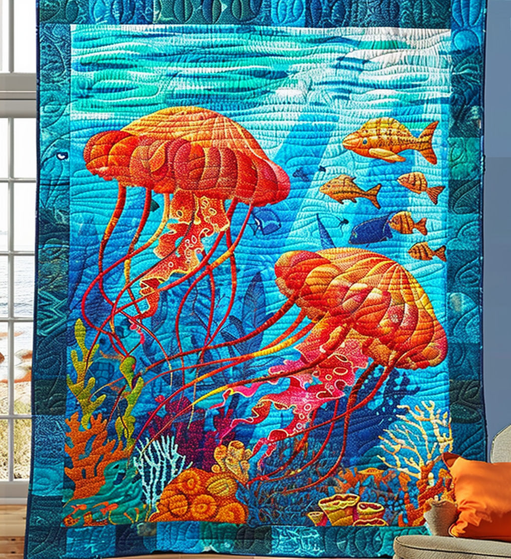 Oceanic Dreams Quilted Blanket - Throw (55" x 60")