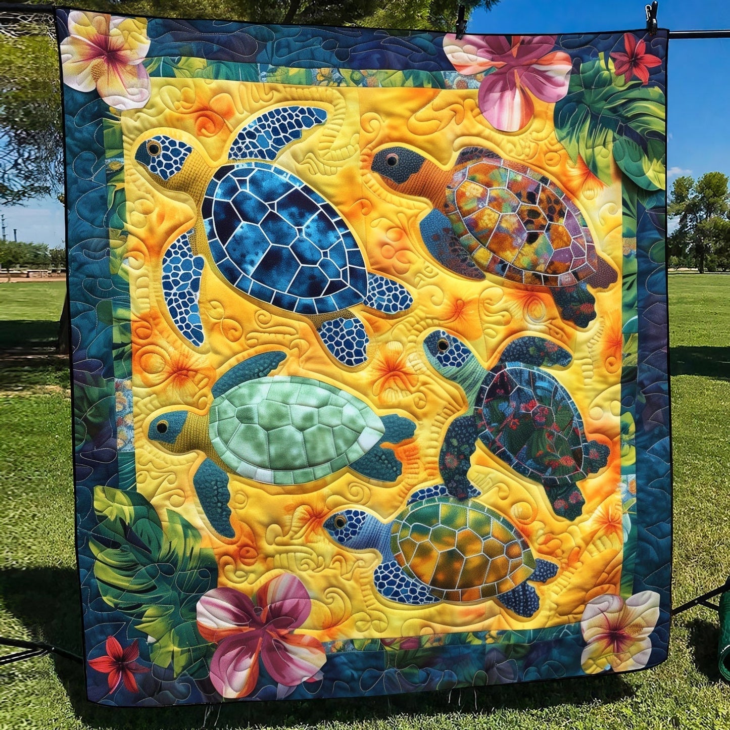 Oceanic Escape Quilted Blanket - Throw (55" x 60")
