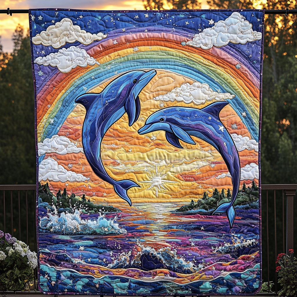 Oceanic Harmony Quilted Blanket - Throw (55" x 60")