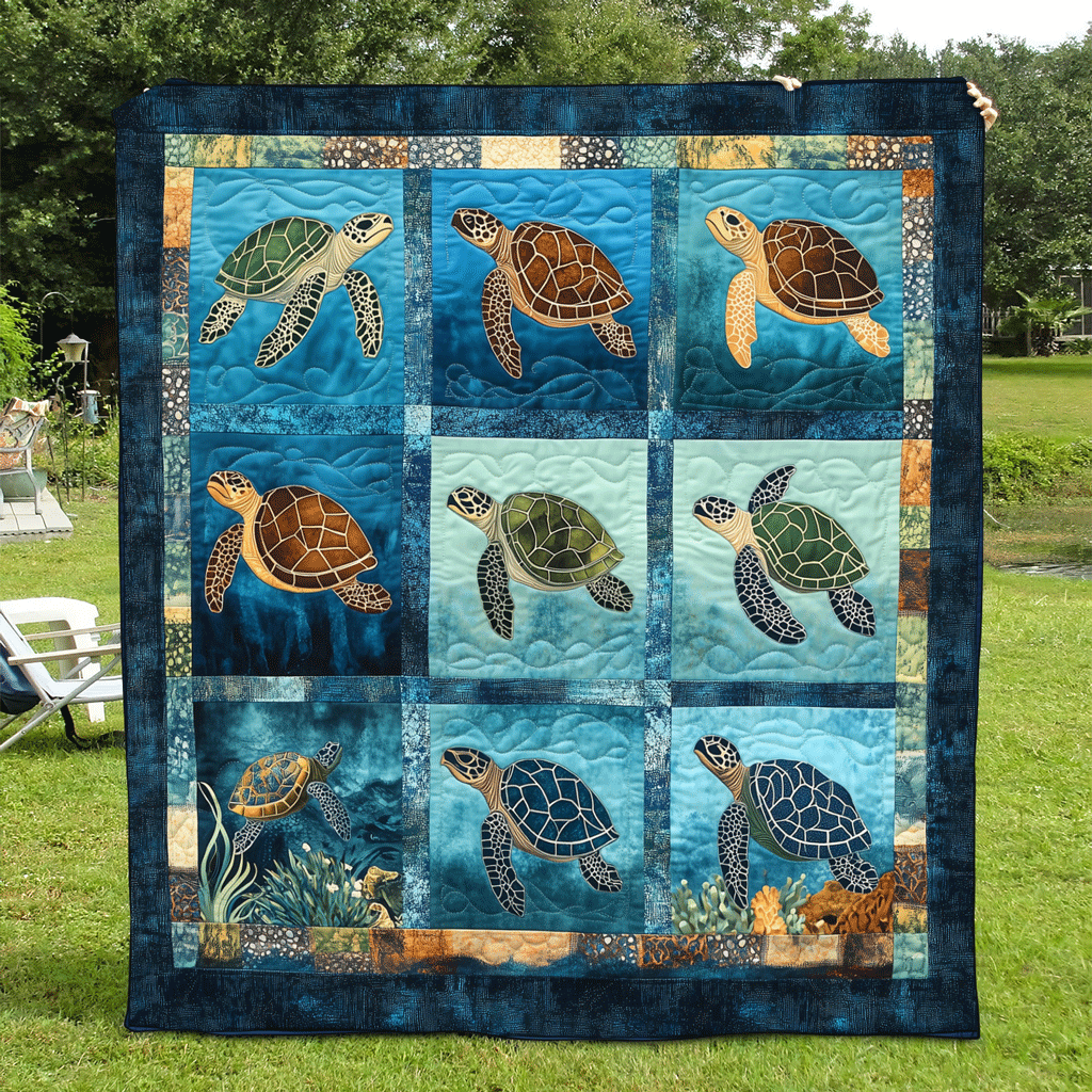 Oceanic Oasis Quilted Blanket - Throw (55" x 60")