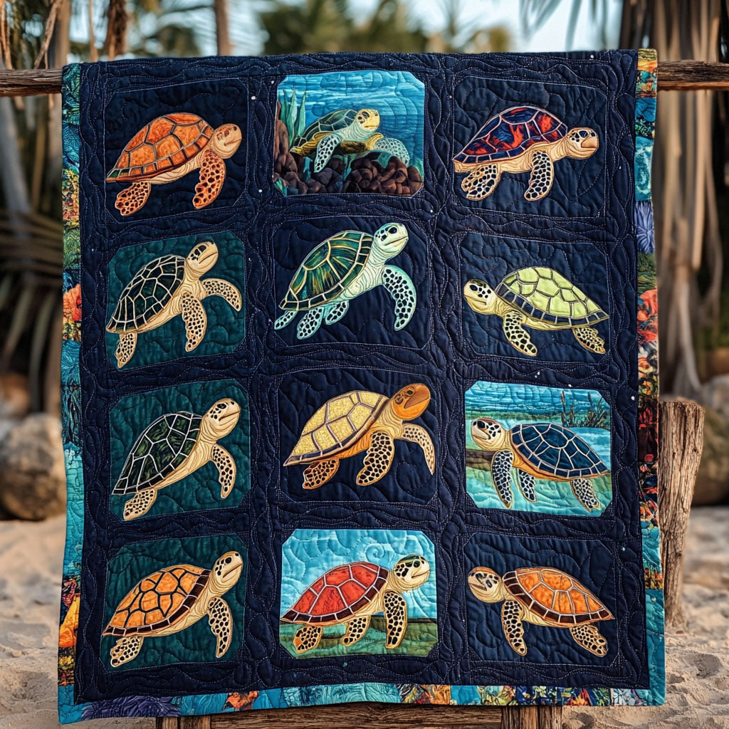 Oceanic Odyssey Quilted Blanket - Throw (55" x 60")