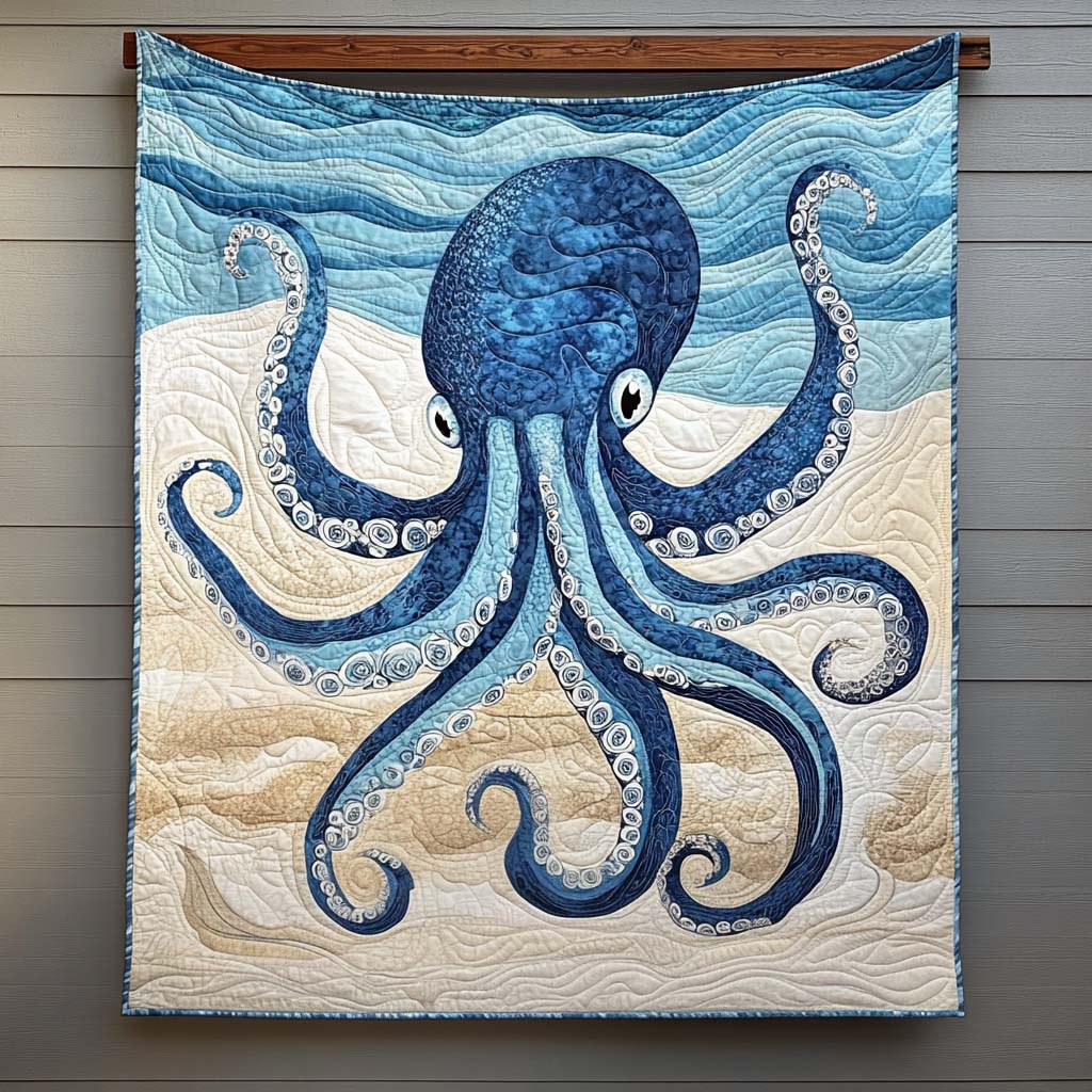 Octopus Odyssey Quilted Blanket - Throw (55" x 60")