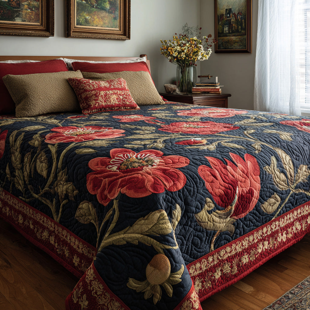 Onyx Floral Quilted Blanket - Baby (30" x 40") - Pack 1