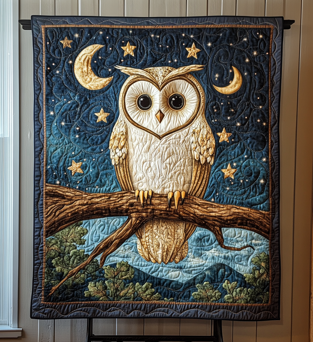 Owl Serenade Quilted Blanket - Throw (55" x 60")