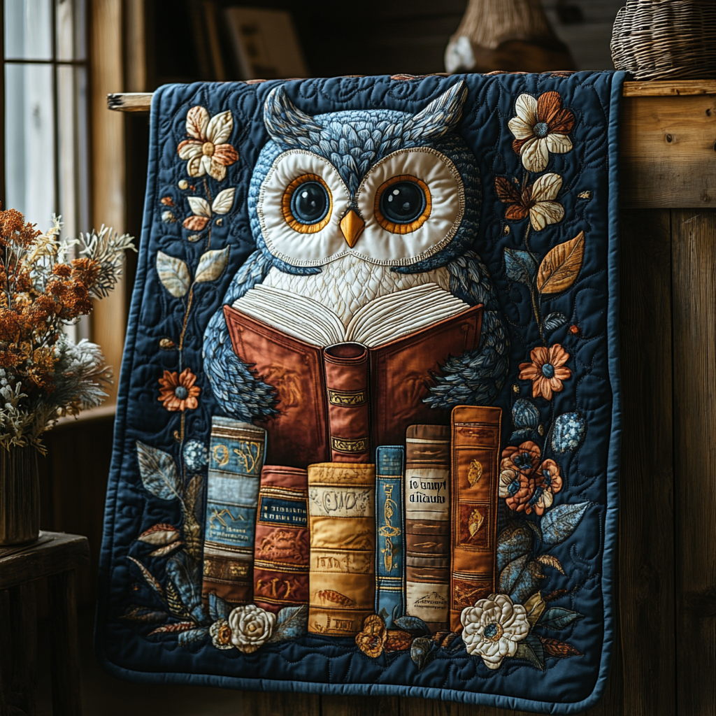 Owl Wisdom Quilted Blanket - Throw (55" x 60")