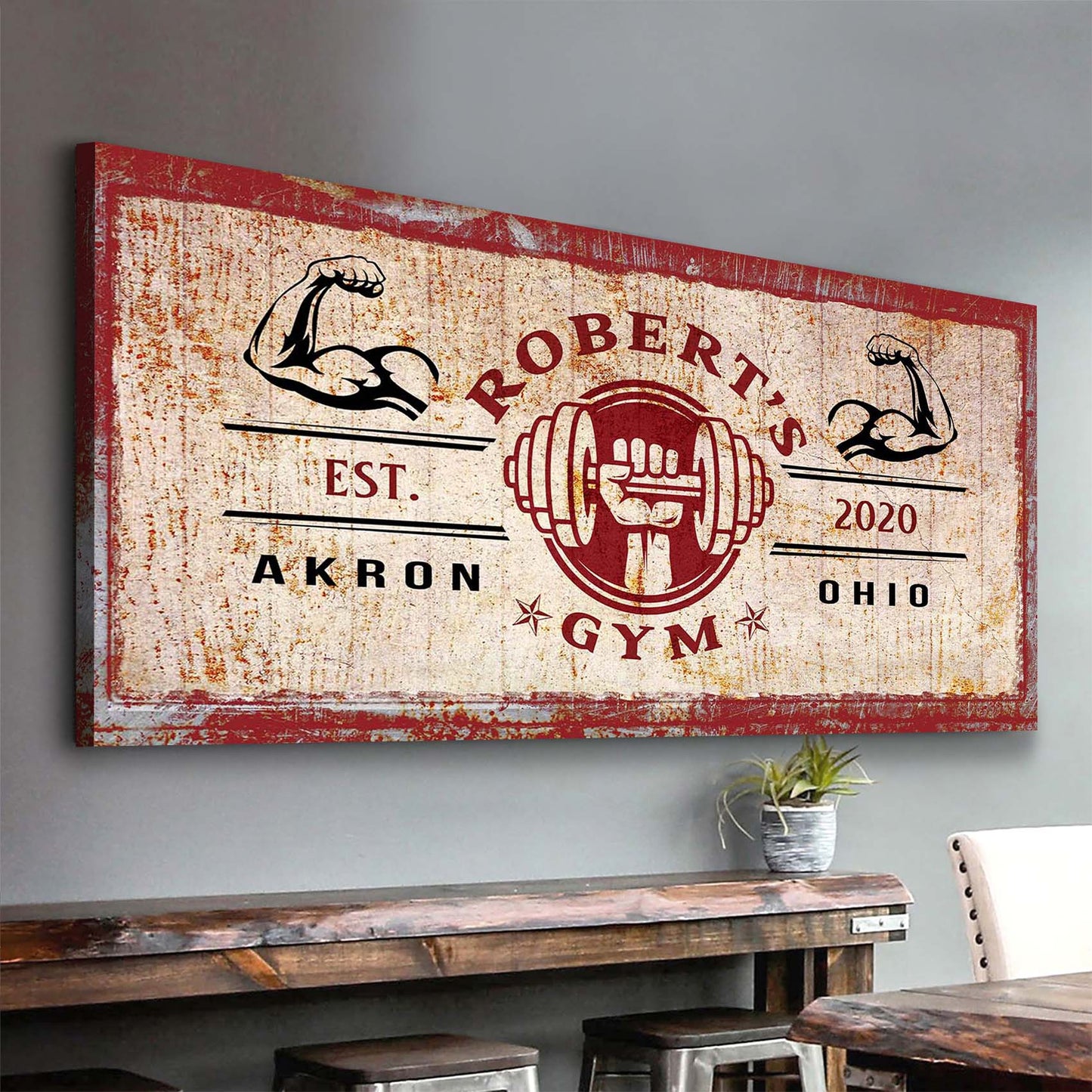 Gym Sign X - canvas