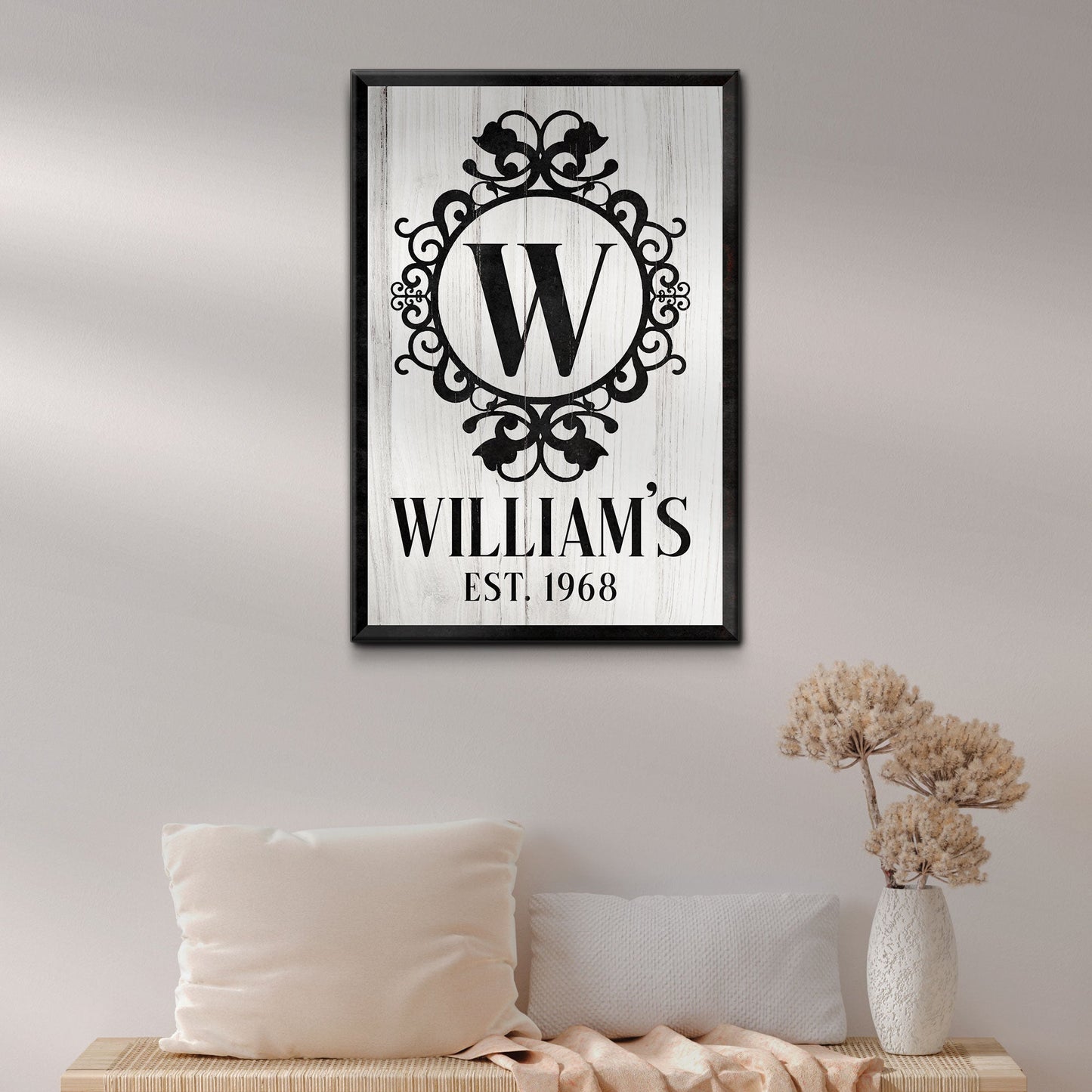Monogram Sign - canvas
