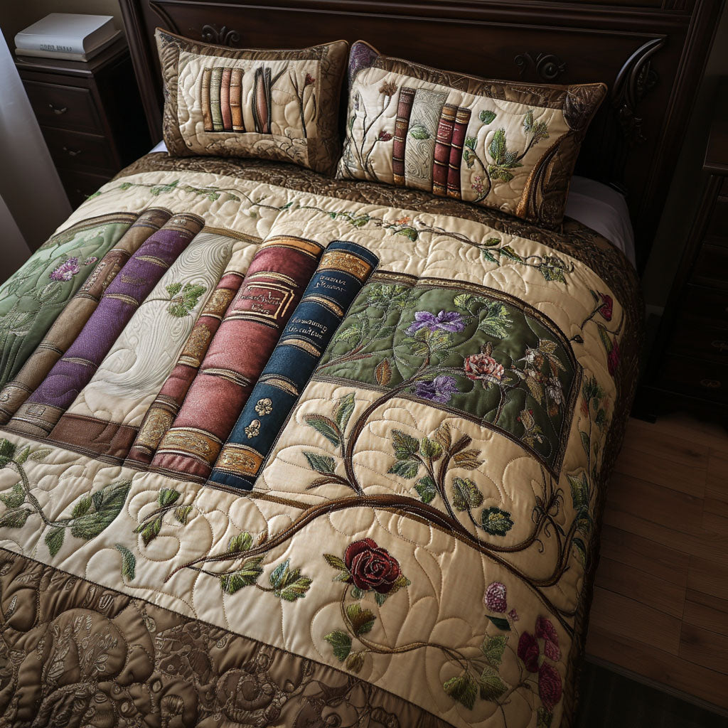 Pages of Comfort 3-Piece Quilted Bedding Set - Single (59" x 70")