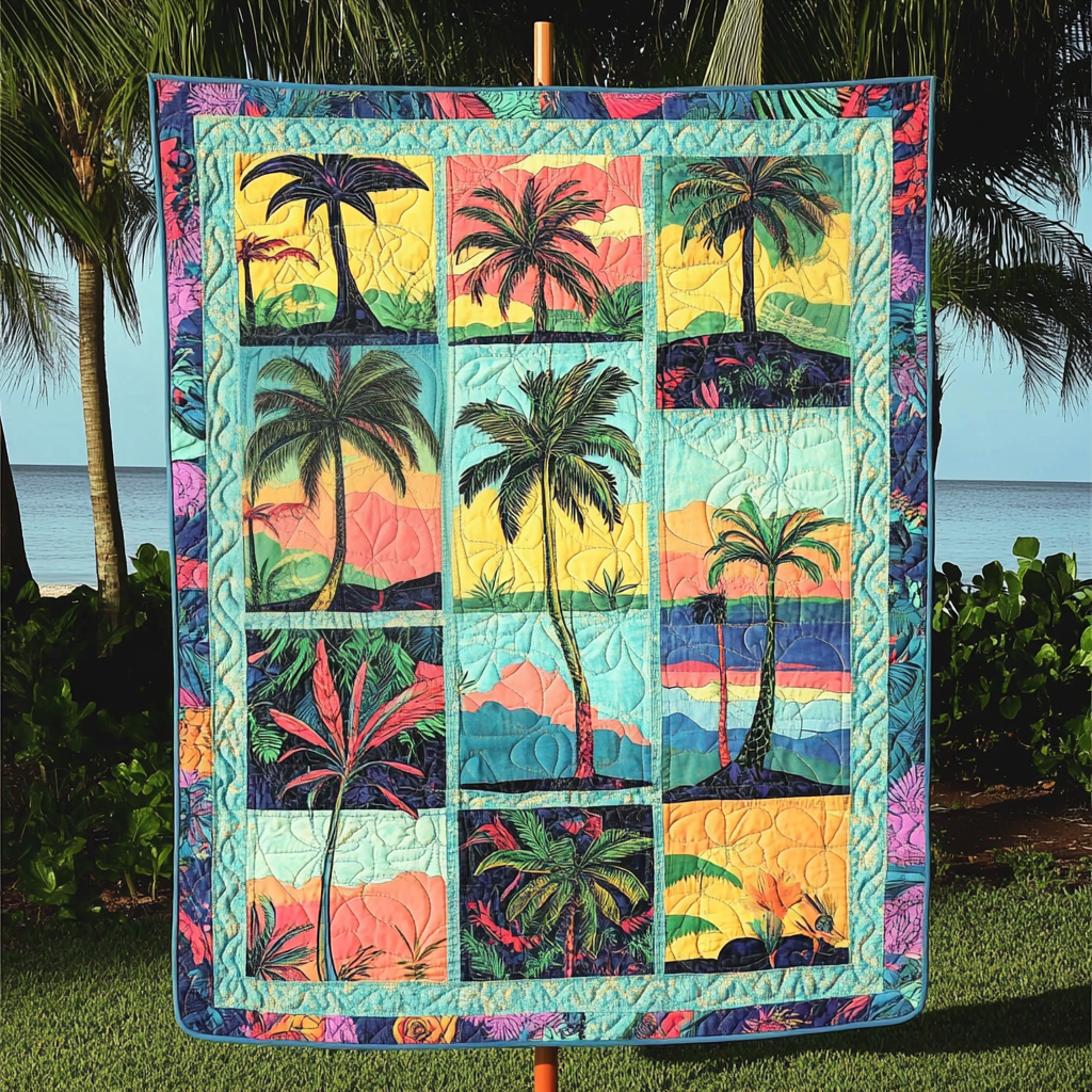 Palm Paradise Quilted Blanket - Baby (30" x 40")
