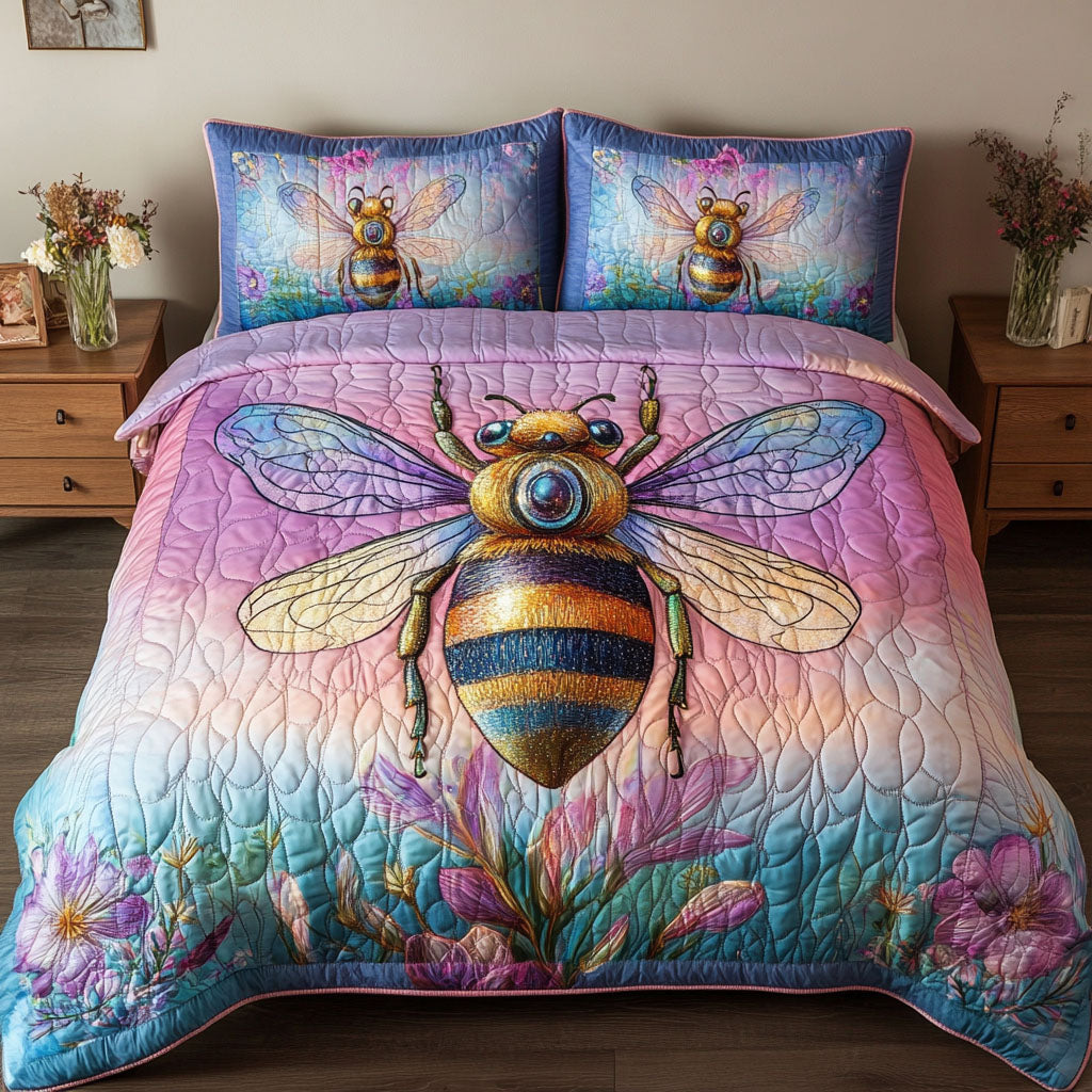 Pastel Dream 3-Piece Quilted Bedding Set - Single (59" x 70")
