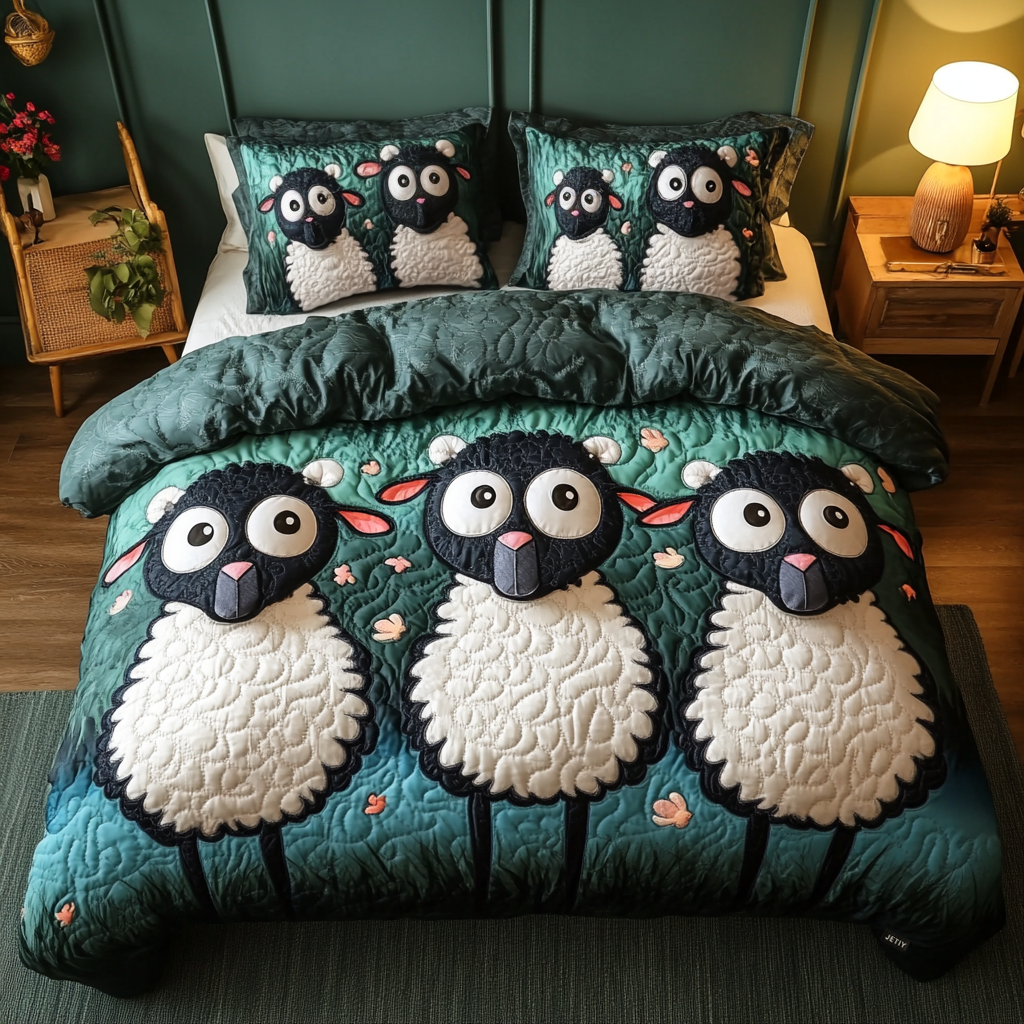 Pastoral Bliss 3-Piece Quilted Bedding Set - Single (59" x 70")