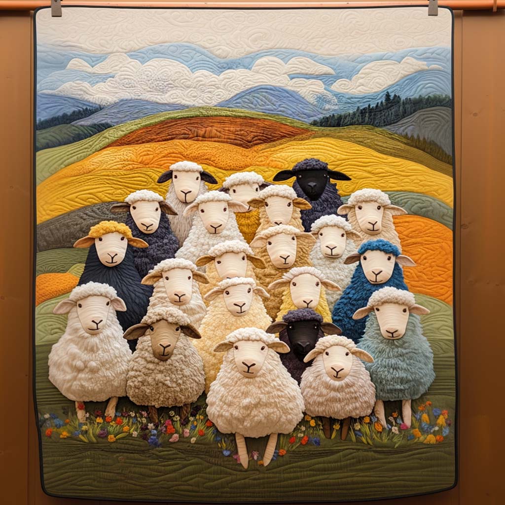 Pastoral Gathering Quilted Blanket - Throw (55" x 60")