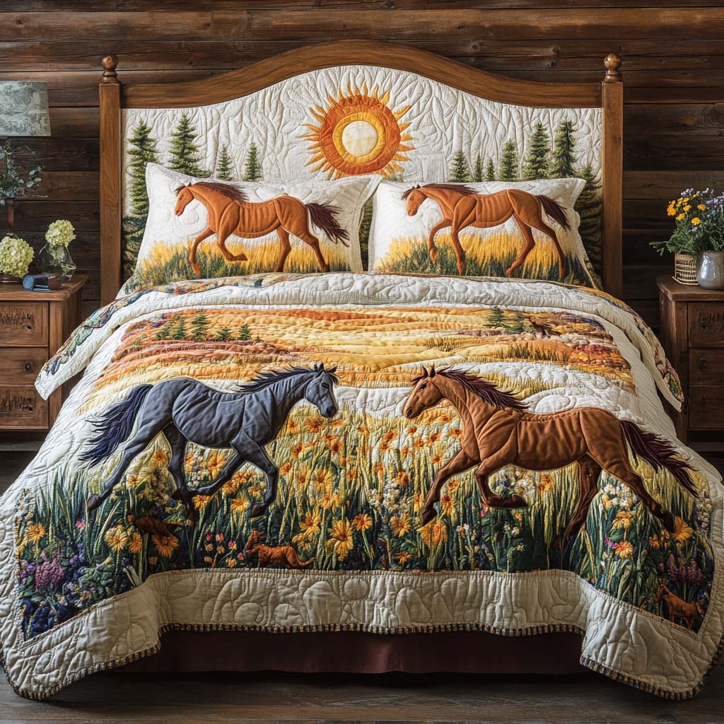 Pasture Spirit 3-Piece Quilted Bedding Set - Single (59" x 70")