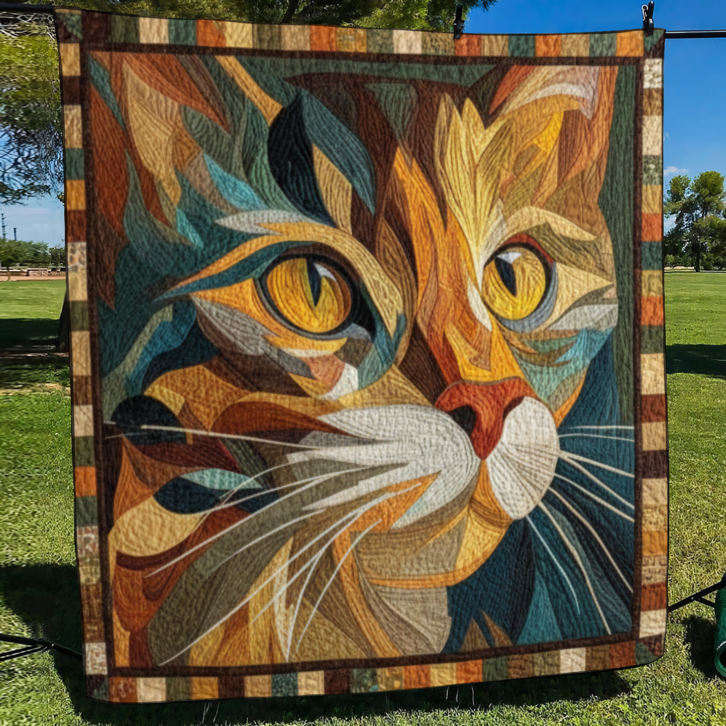 Patchwork Cat Quilted Blanket - Baby (30" x 40")