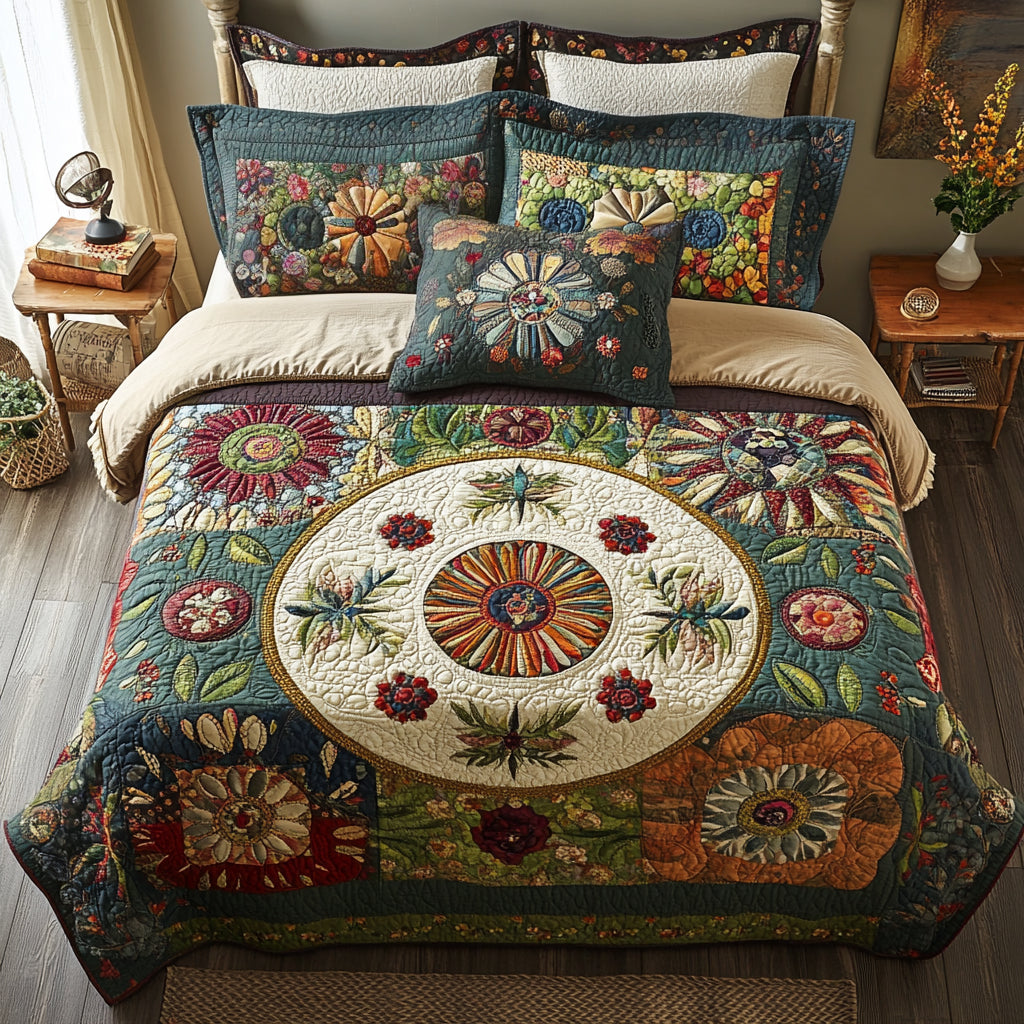 Single (59'' x 70'') /Patchwork Grace 3-Piece Quilted Bedding Set