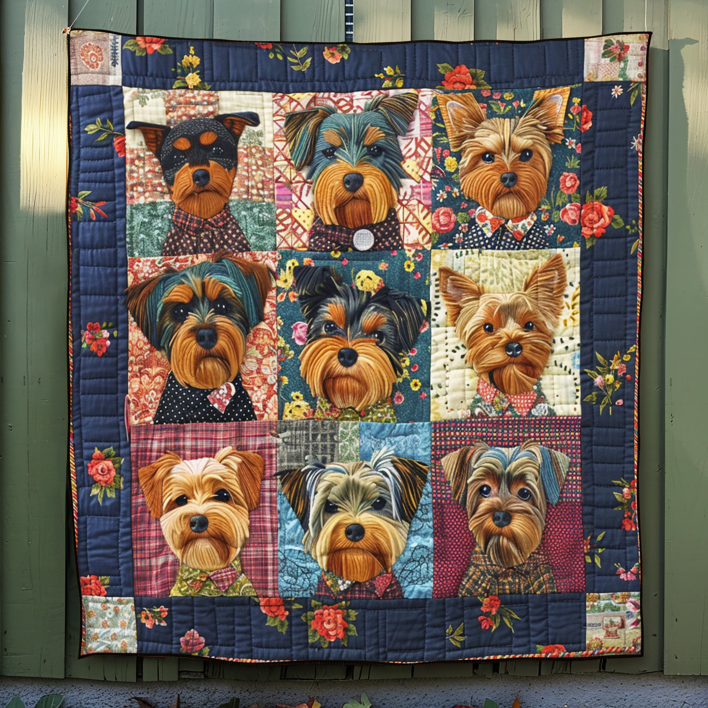 Patchwork Pups Quilted Blanket - Throw (55" x 60")