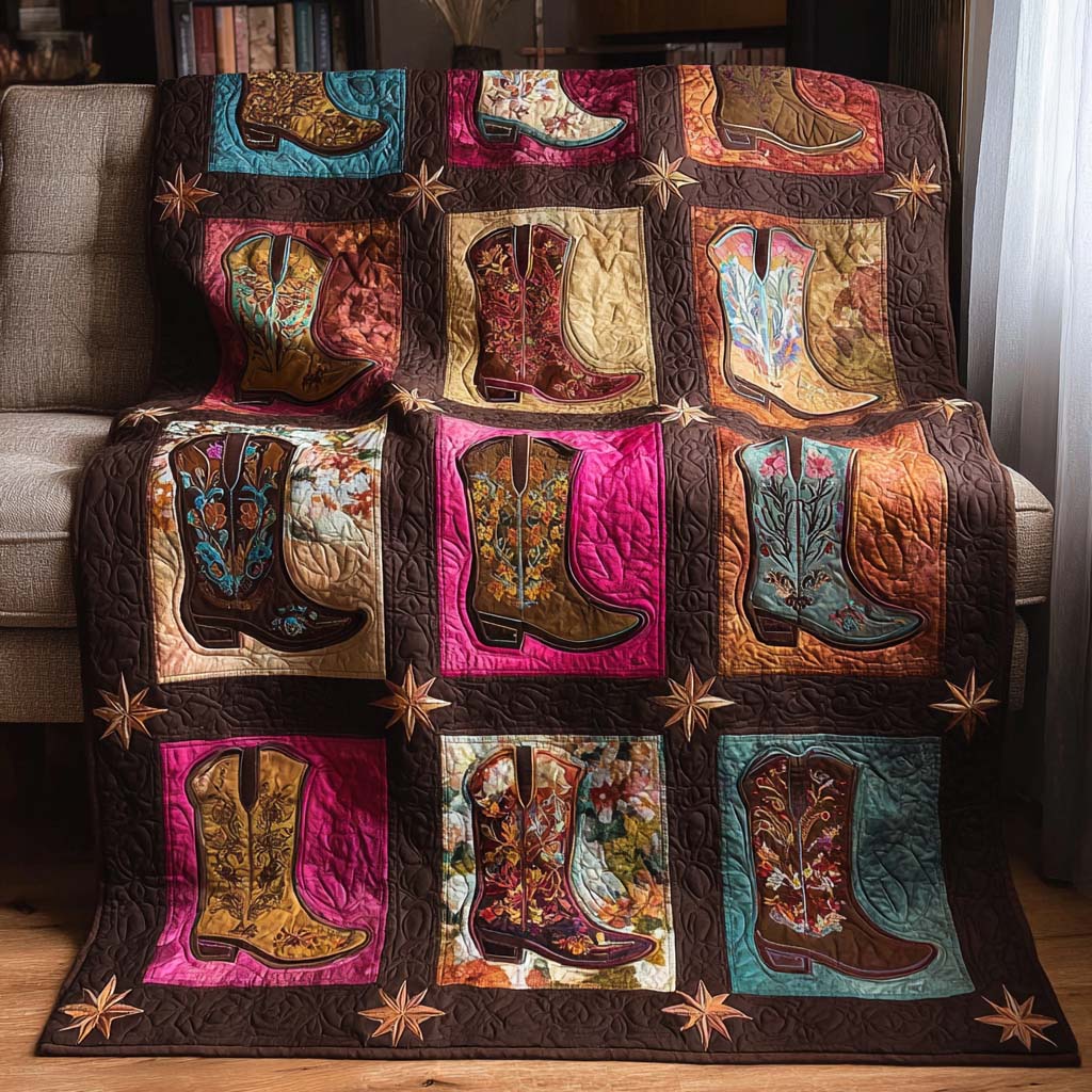 Patchwork Boots Quilted Blanket - Baby (30" x 40") - Pack 1