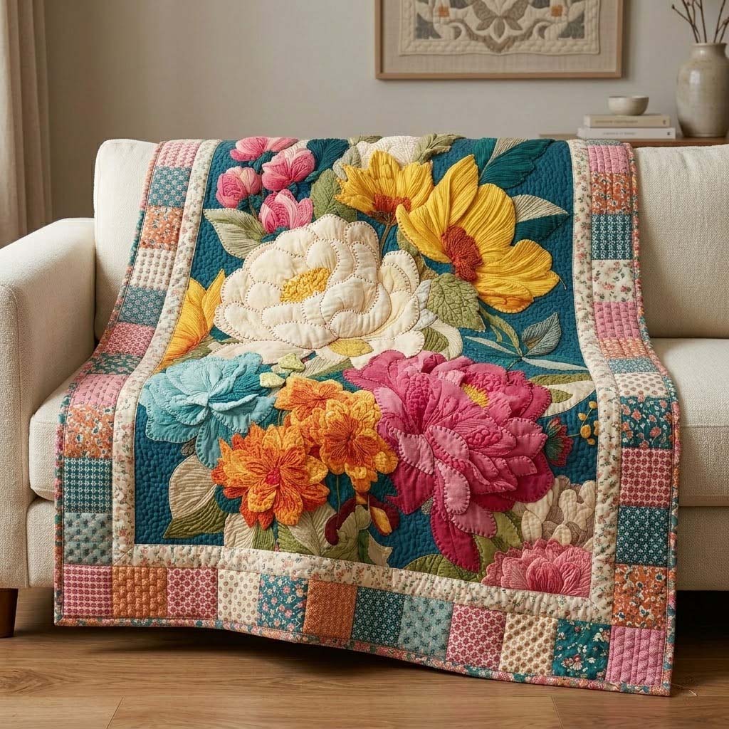 Patchwork Bouquet Quilted Blanket - Baby (30" x 40") - Pack 1