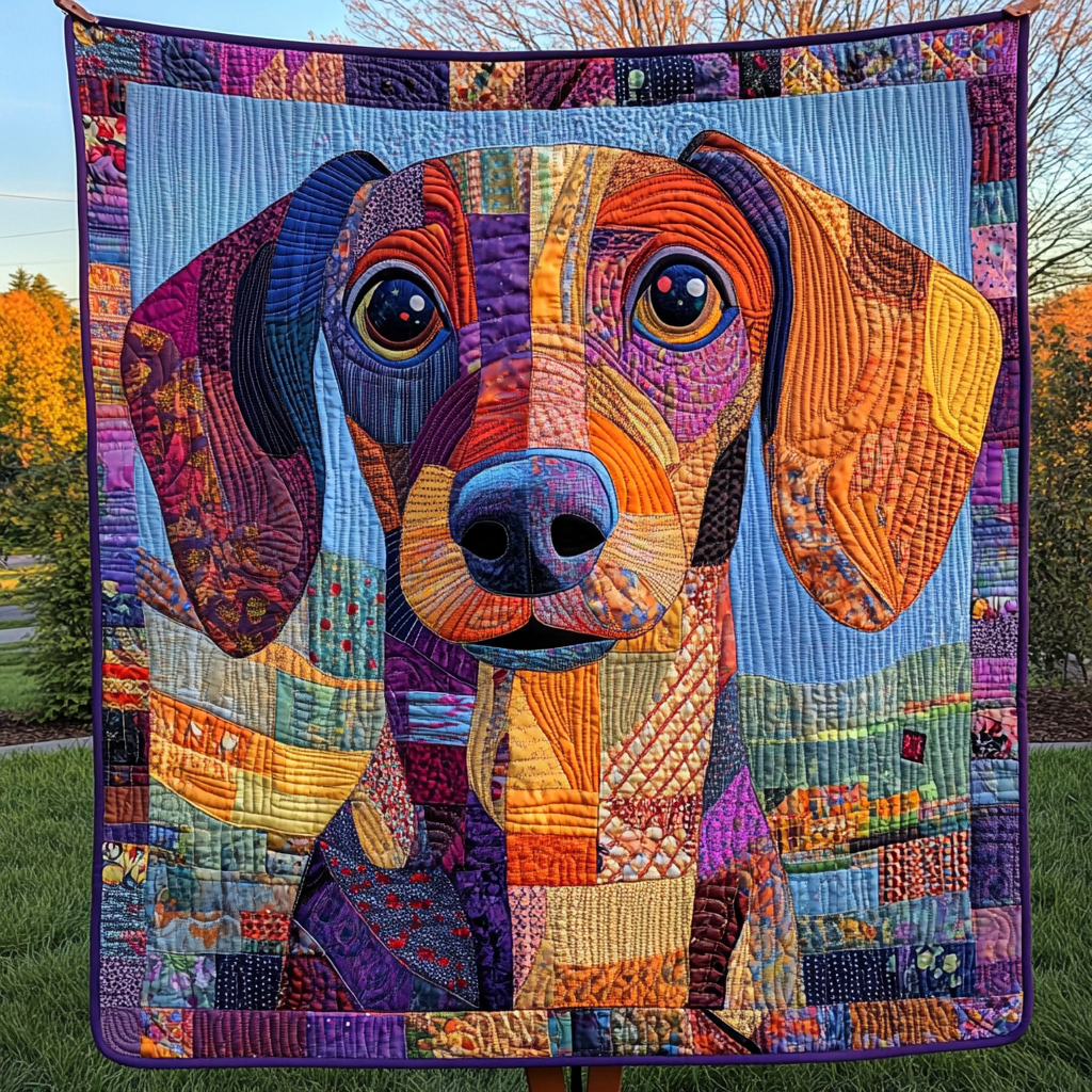 Patchwork Pooch Quilted Blanket - Throw (55" x 60")