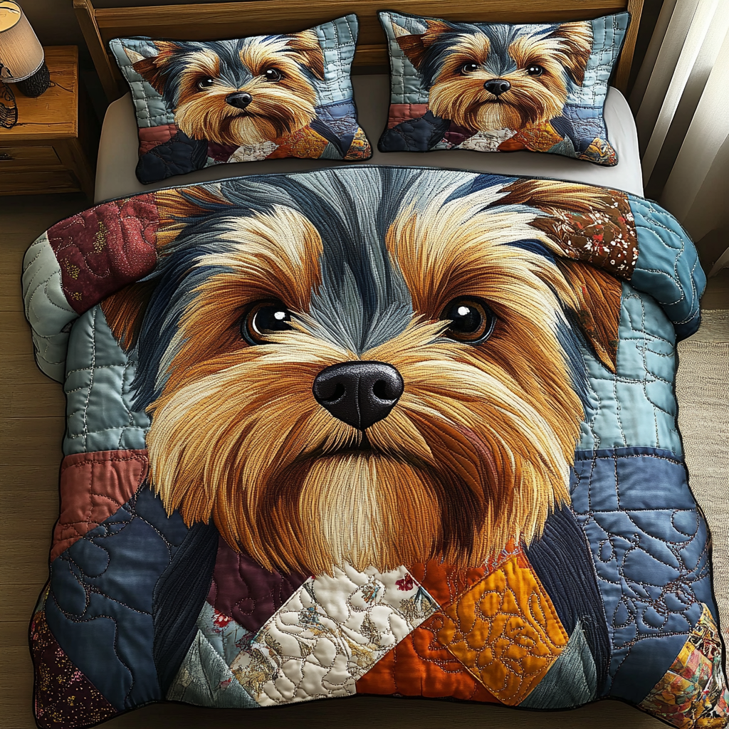 Patchwork Tail 3-Piece Quilted Bedding Set - Single (59" x 70")