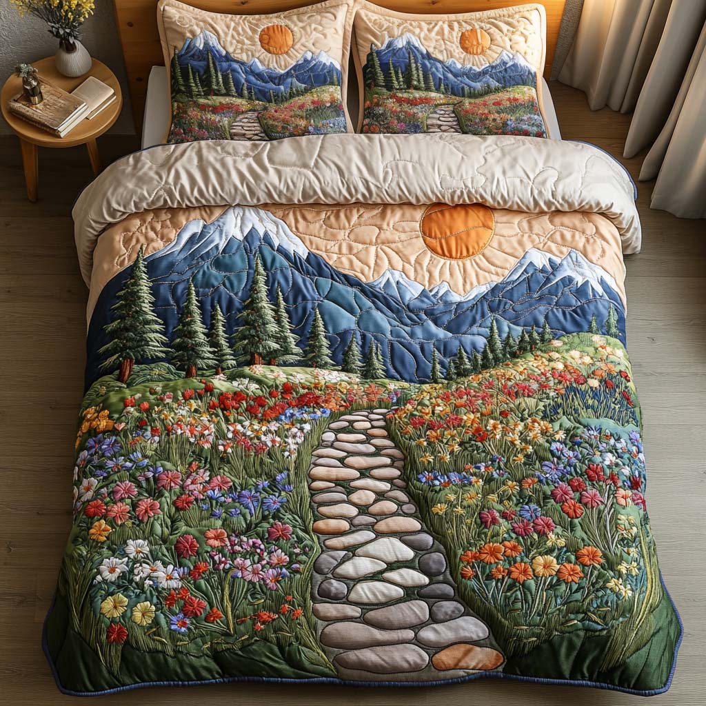 Path of Peace 3-Piece Quited Bedding Set - Single (59" x 70")