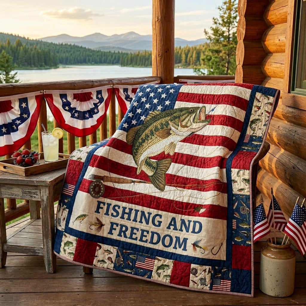 Patriot Fishing Quilted Blanket - Baby (30" x 40") - Pack 1