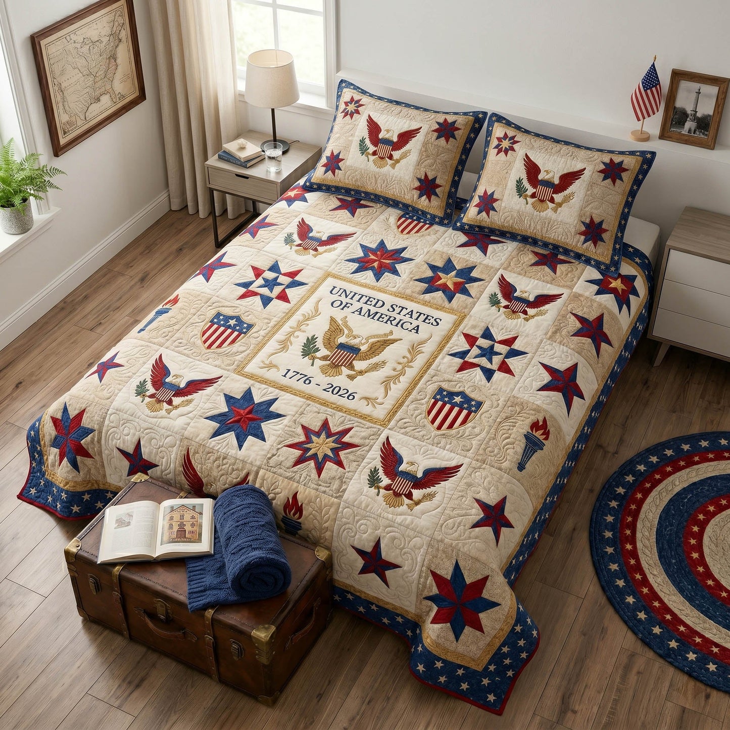 Patriot Heritage 3-Piece Quilted Bedding Set - Single (59" x 70")