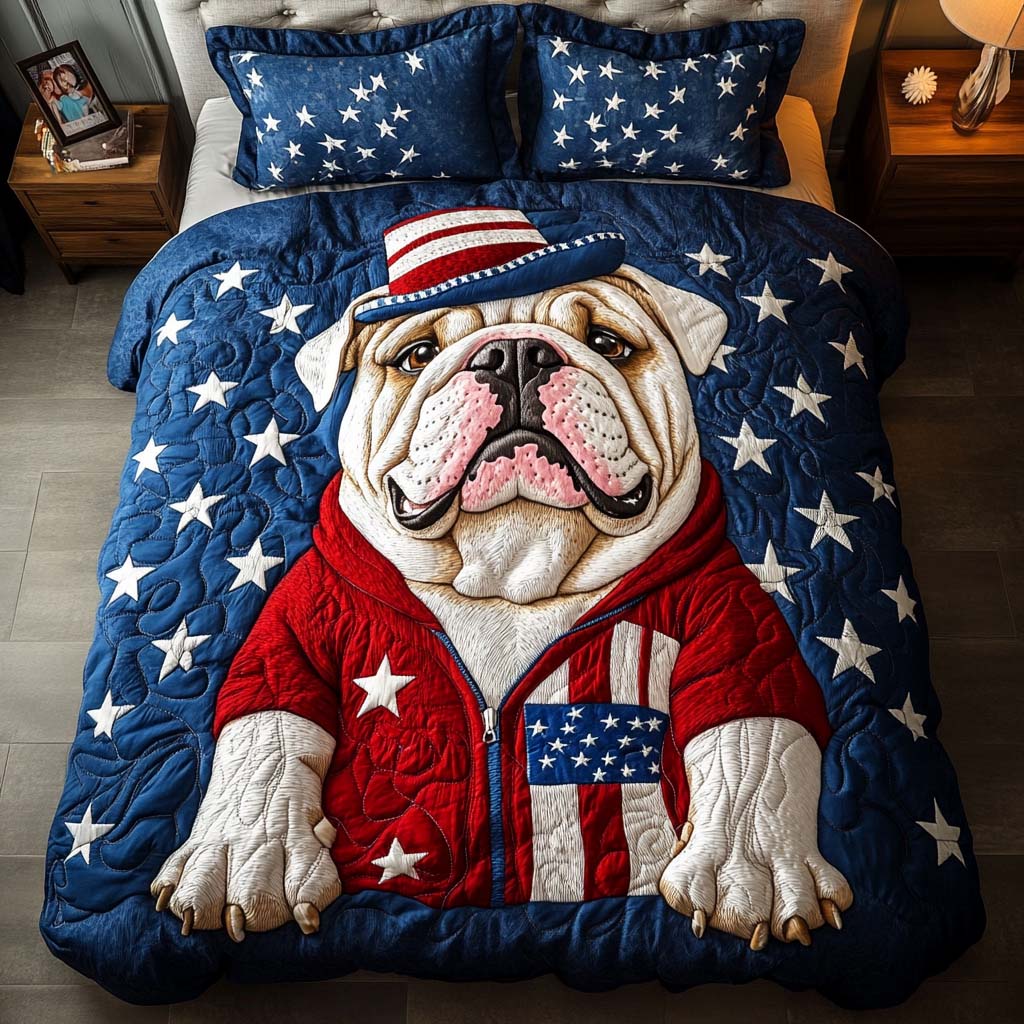 Patriot Pup Stance 3-Piece Quited Bedding Set - Single (59" x 70")