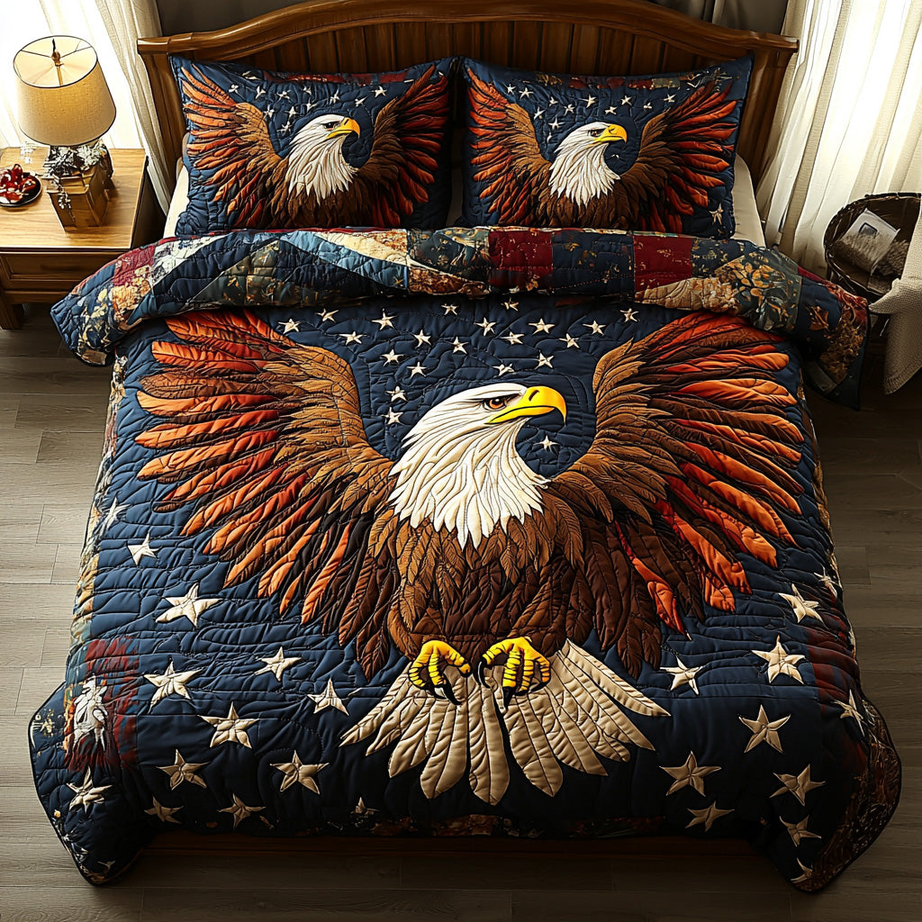 Patriot Sky 3-Piece Quilted Bedding Set - Single (59" x 70")