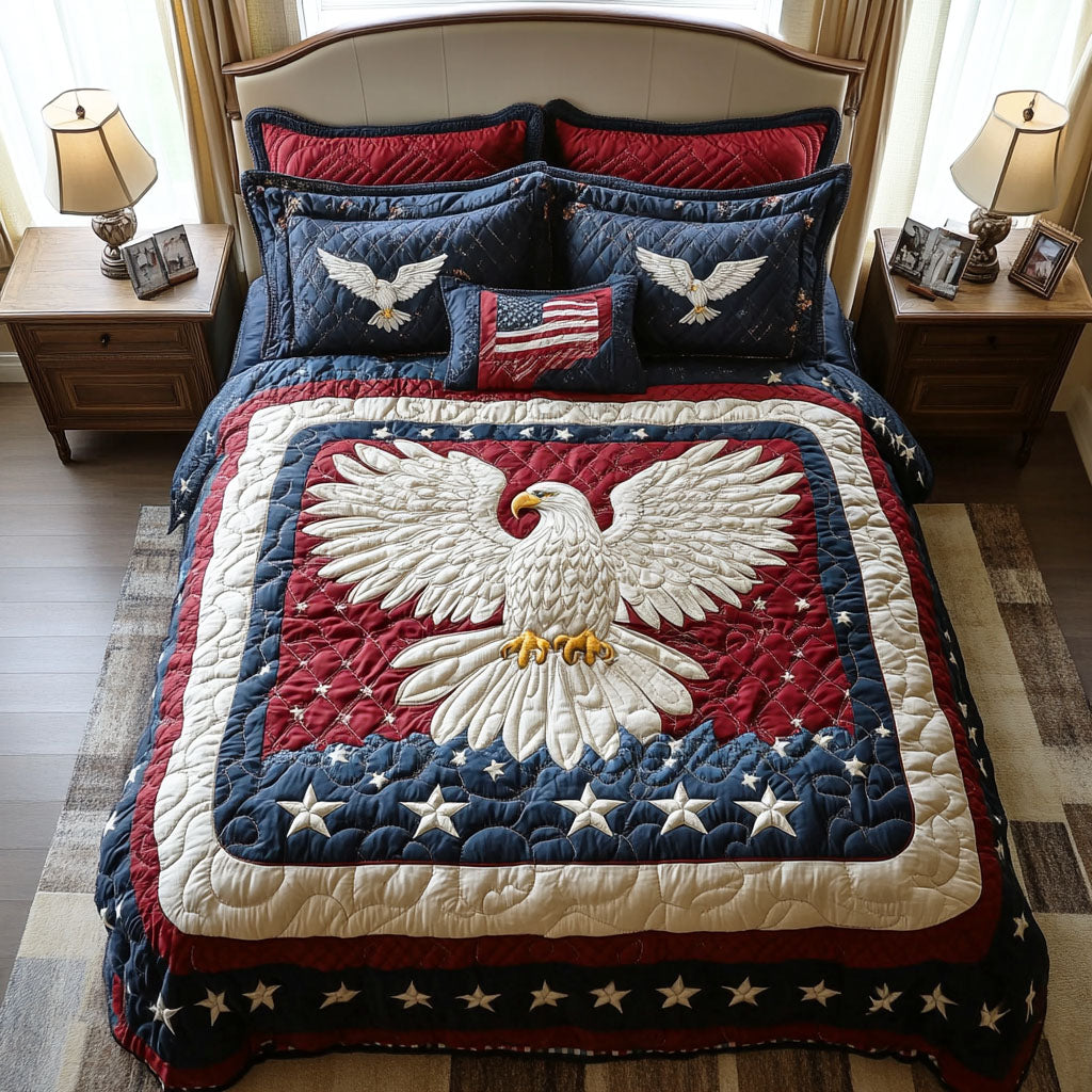 Patriot Wings 3-Piece Quilted Bedding Set - Single (59" x 70")