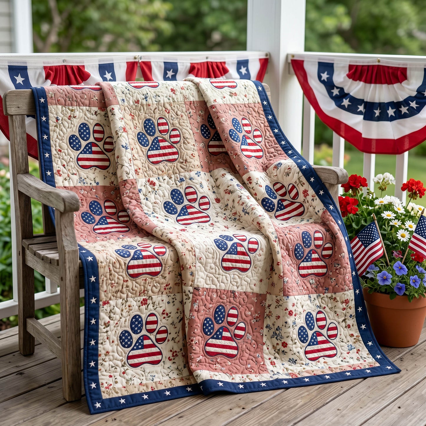 Patriotic Paws Quilted Blanket - Baby (30" x 40") - Pack 1