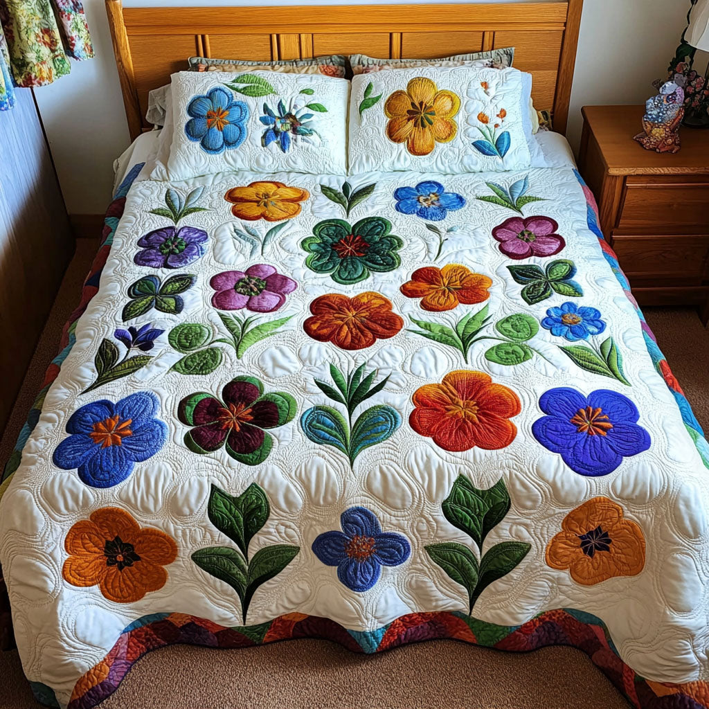 Patterned Perfection 3-Piece Quilted Bedding Set - Single (59" x 70")