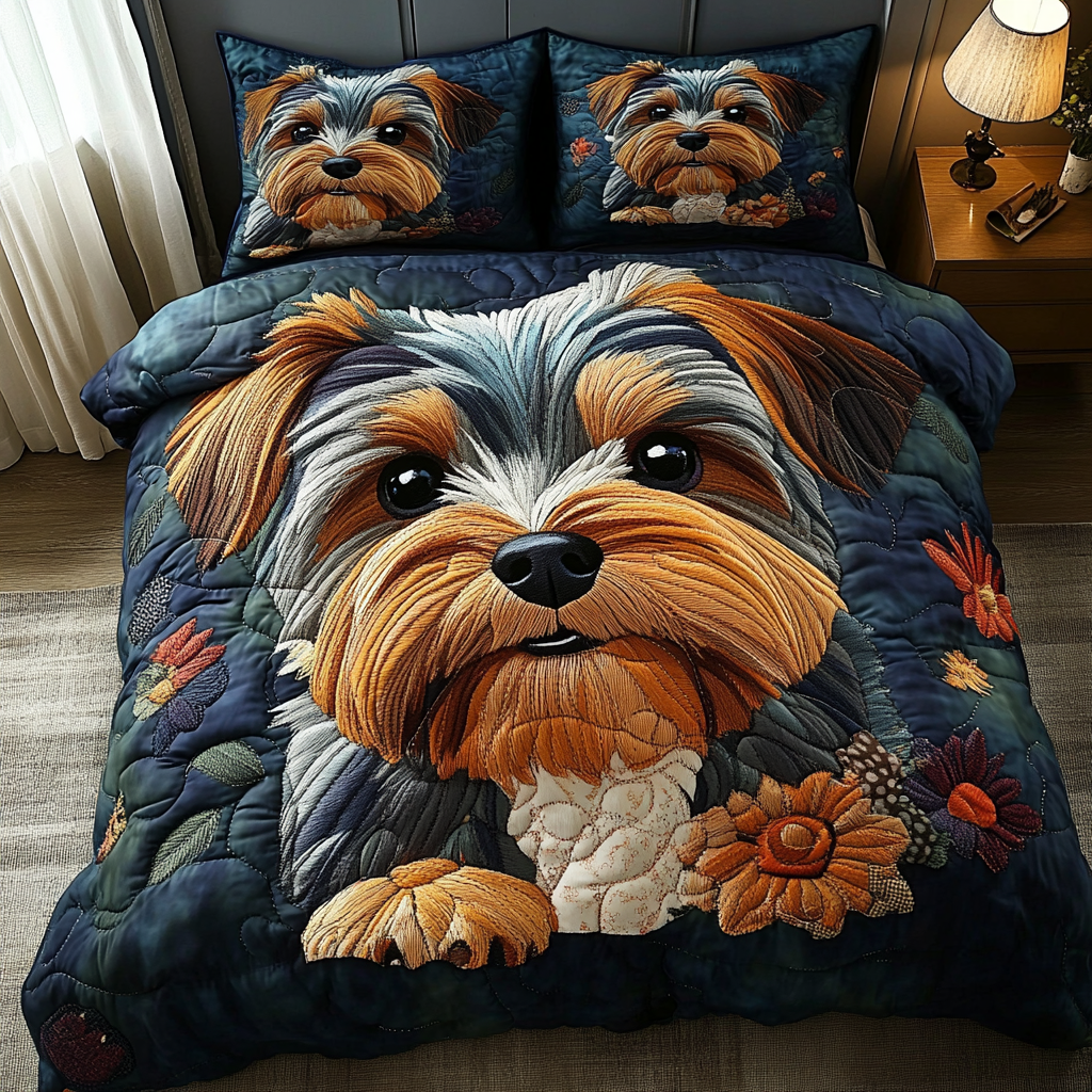 Paws and Patches 3-Piece Quilted Bedding Set - Single (59" x 70")